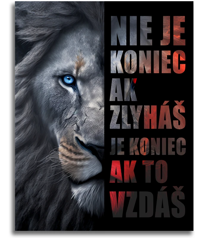 Motivační lev - Nevzdej to!