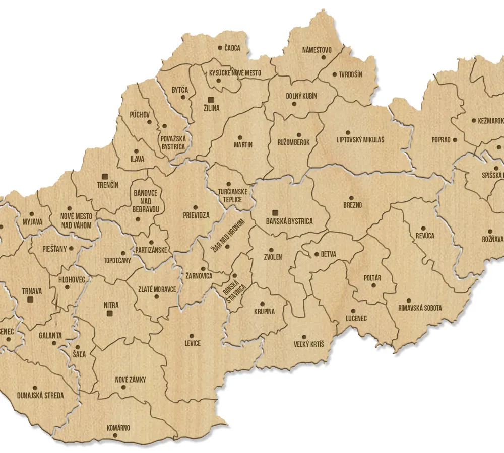 Dřevěná mapa - Slovensko - Obrázek 2